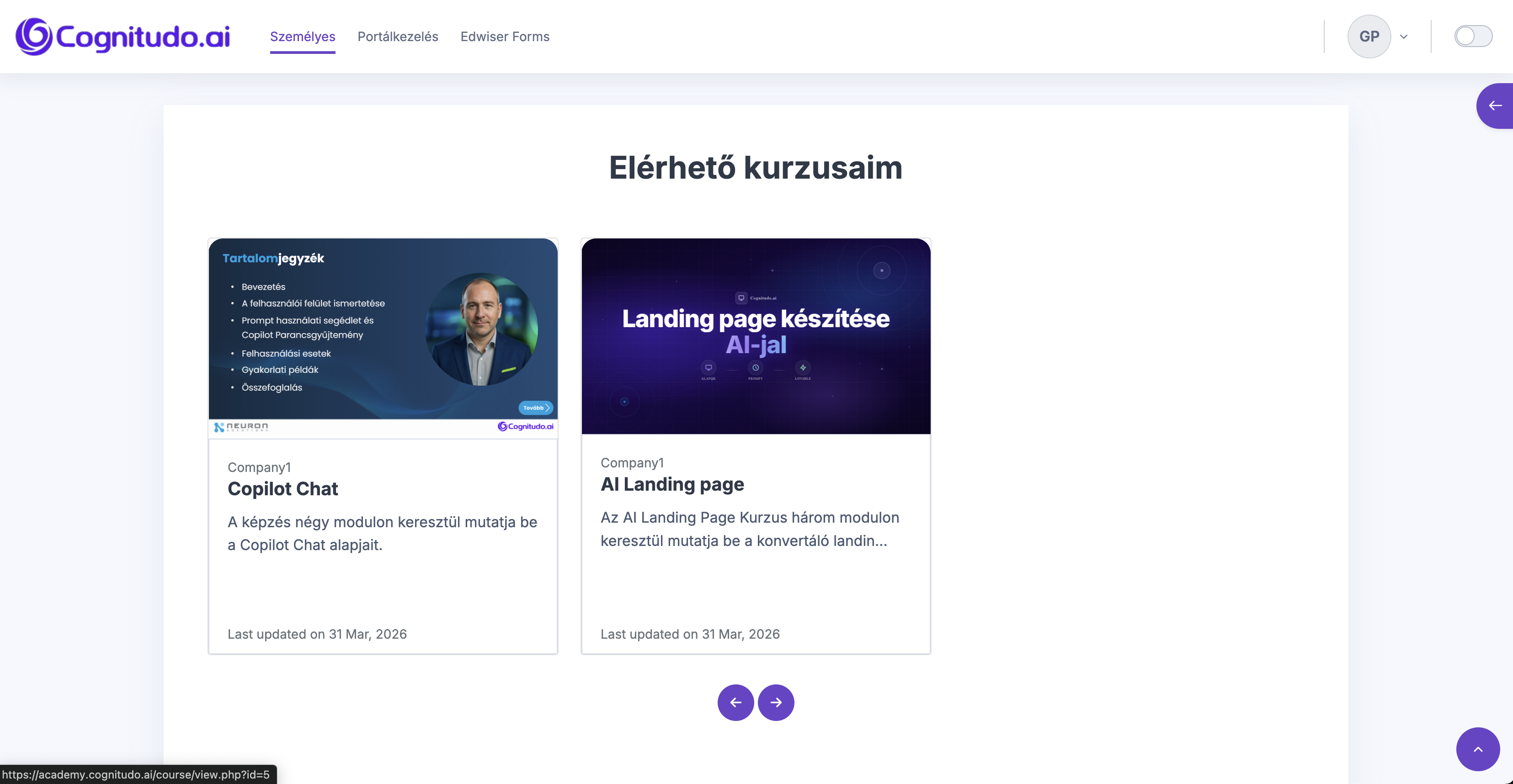Cognitudo képzés platform